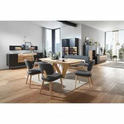 Gwinner Planch De Chêne Butoir Placage Vitrine Chêne Bois Véritable Éclairage Sahara Anthracite Misano Sauvage Gri -Armoires Soldes 1000218344 200828 11293900222 MOOD DETAILS P000000001000218344 mood