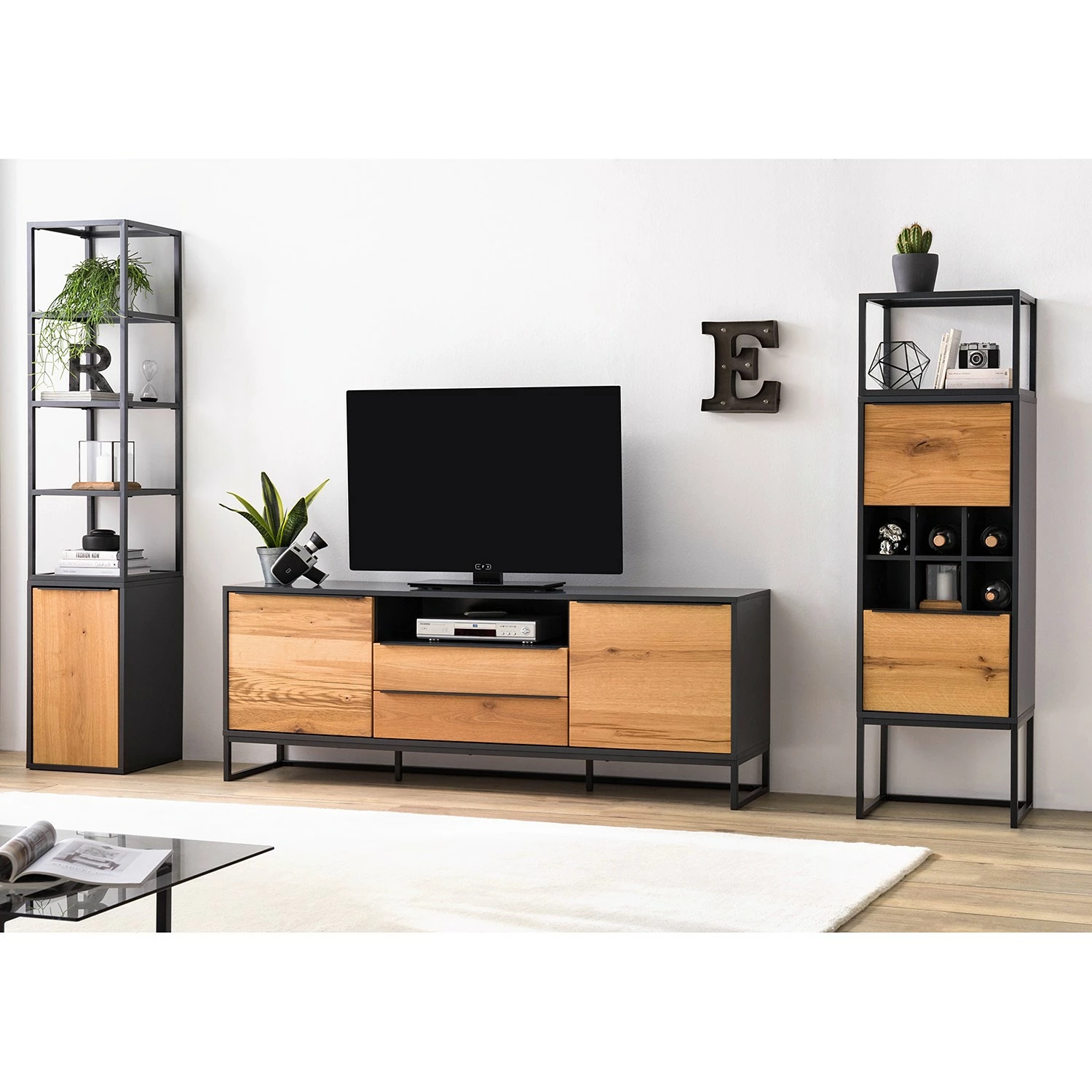 Barview Chêne Anthracite Armoire Ii Living Red 5 Barview Chêne Anthracite Armoire Ii Living Red – Image 3