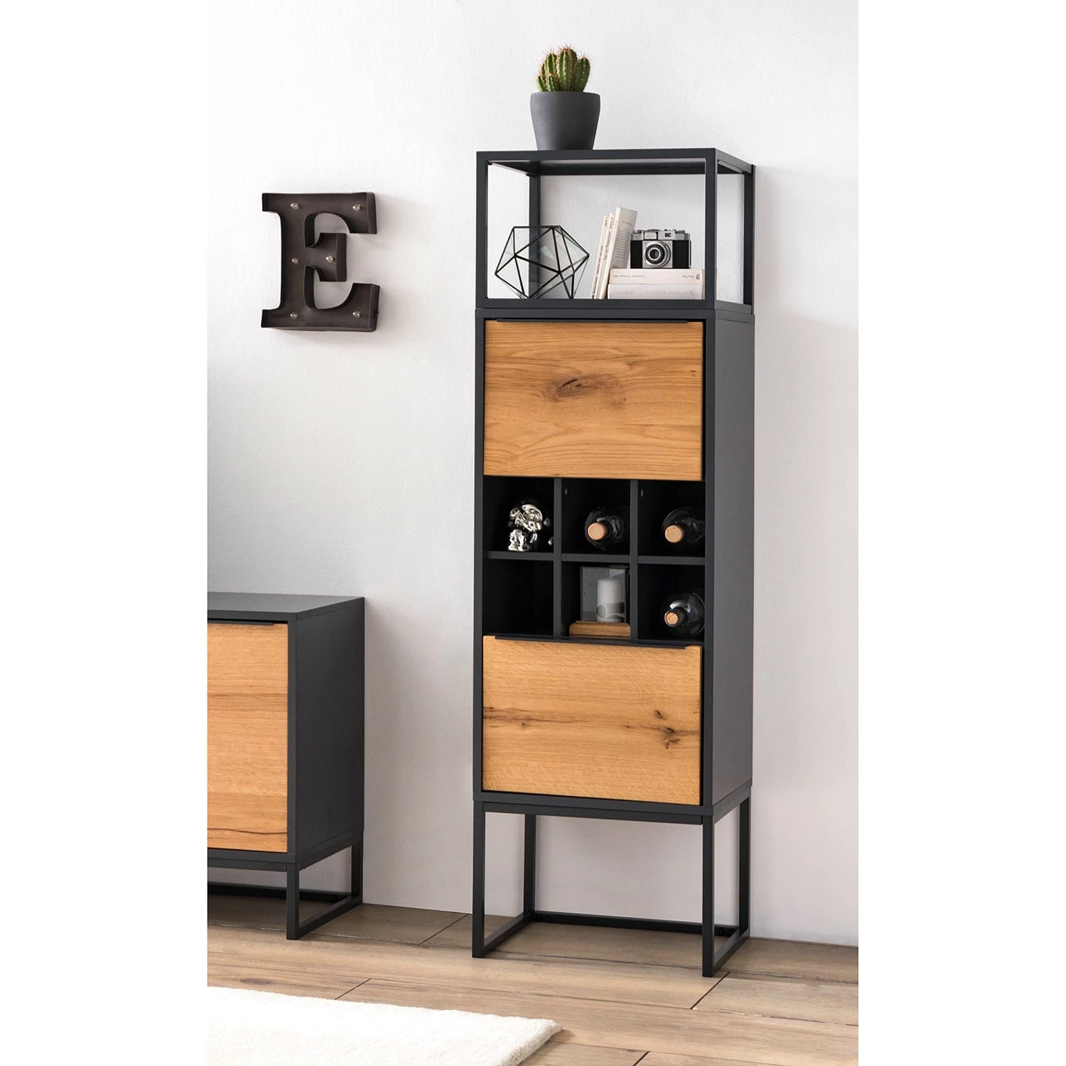 Barview Chêne Anthracite Armoire Ii Living Red 4 Barview Chêne Anthracite Armoire Ii Living Red – Image 2