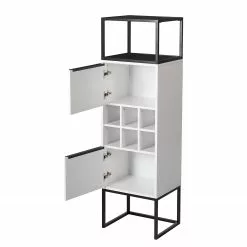 Fredriks Armoire White Hall II - Blanc mat / Noir -Armoires Soldes 1000218376 210303 09052000003 DETAILS P000000001000218376