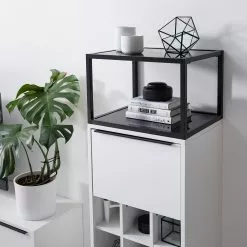 Fredriks Armoire White Hall II - Blanc mat / Noir -Armoires Soldes 1000218376 210316 08061800020 DETAILS P000000001000218376