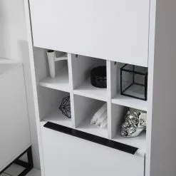 Fredriks Armoire White Hall II - Blanc mat / Noir -Armoires Soldes 1000218376 210316 08062200023 DETAILS P000000001000218376