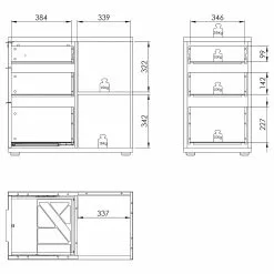 Maja Möbel Container Edjust Iii Brillant Platine Blanc Gri -Armoires Soldes 1000220607 200824 06315800131 SKETCH DETAILS P000000001000220607 sketch