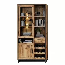 Ridgevalley Priay Vitrine I Imitation Mélèze Graphite Éclairage