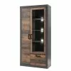 Vitrine Buzan Ii Imitation Bois Anthracite Living Red