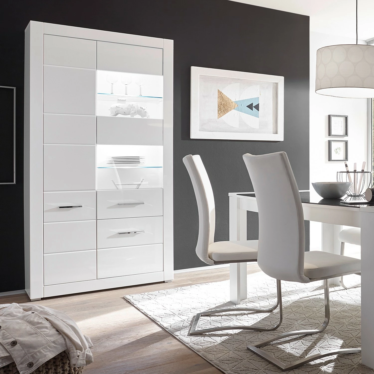 Bricktown Vitrine Mat Loftscape I Brillant Blanc 4 Bricktown Vitrine Mat Loftscape I Brillant Blanc – Image 2