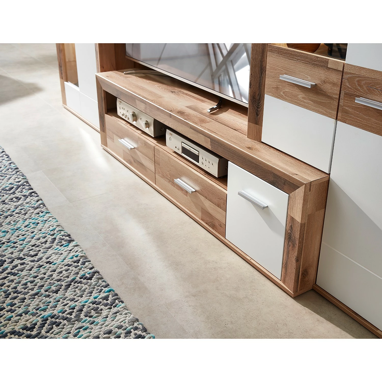 Tv Vitrine Imitation Chêne Meuble Éclairage Loftscape Waverly Blanc 7 Tv Vitrine Imitation Chêne Meuble Éclairage Loftscape Waverly Blanc – Image 5