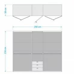 Wiemann Armoire Loft Vi 216 Cm Alpin Imitation Blanc -Armoires Soldes 1000233678 210630 08504500008 SKETCH DETAILS P000000001000233678 sketch