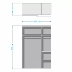 Wimex Armoire Altona I Verre Graphite 135 Cm : Largeur Coulissante -Armoires Soldes 1000243358 210217 15221600026 SKETCH DETAILS P000000001000243358 sketch