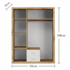 Armoire Chêne Loftscape Imitation Artisan Morillon Blanc -Armoires Soldes 1000249923 210305 15051100054 SKETCH DETAILS P000000001000249923 sketch