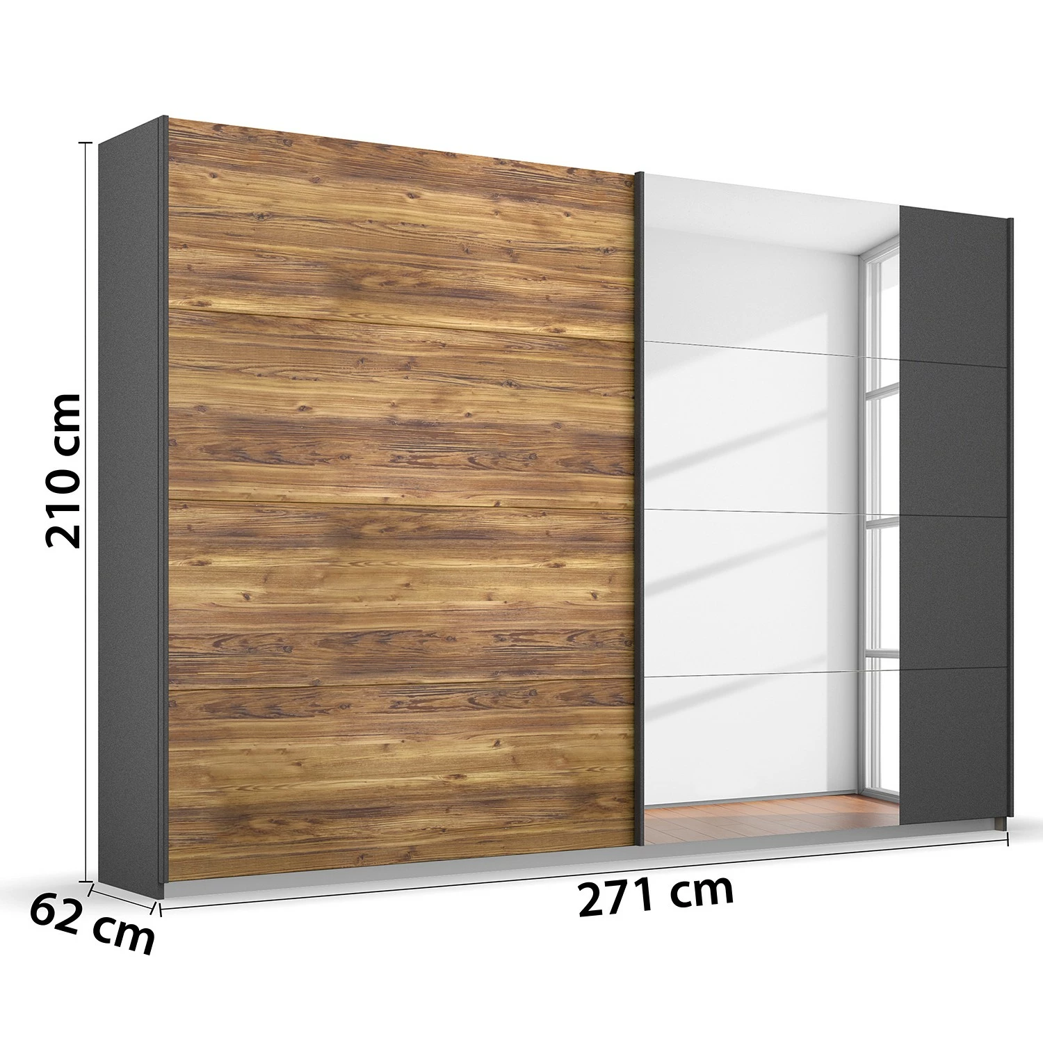 Armoire Bangkok Ii 271 Cm : Largeur Rauch Orange 8 Armoire Bangkok Ii 271 Cm : Largeur Rauch Orange – Image 6