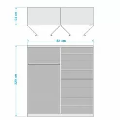 Armoire Miroir 229 Cm Hauteur 4 Sans Porte Classic Alabama Rauch Orange Gri -Armoires Soldes 1000254691 210707 08591700127 SKETCH DETAILS P000000001000254691 sketch