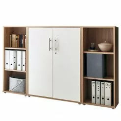 Furnitive Armoire de bureau Avin I - Imitation chêne de Sonoma / Blanc
