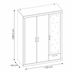 Living Armoire : Largeur 150 Cm Buzan Red 11 Living Armoire : Largeur 150 Cm Buzan Red -Armoires Soldes 1000261652 210430 11491300044 SKETCH DETAILS P000000001000261652 sketch