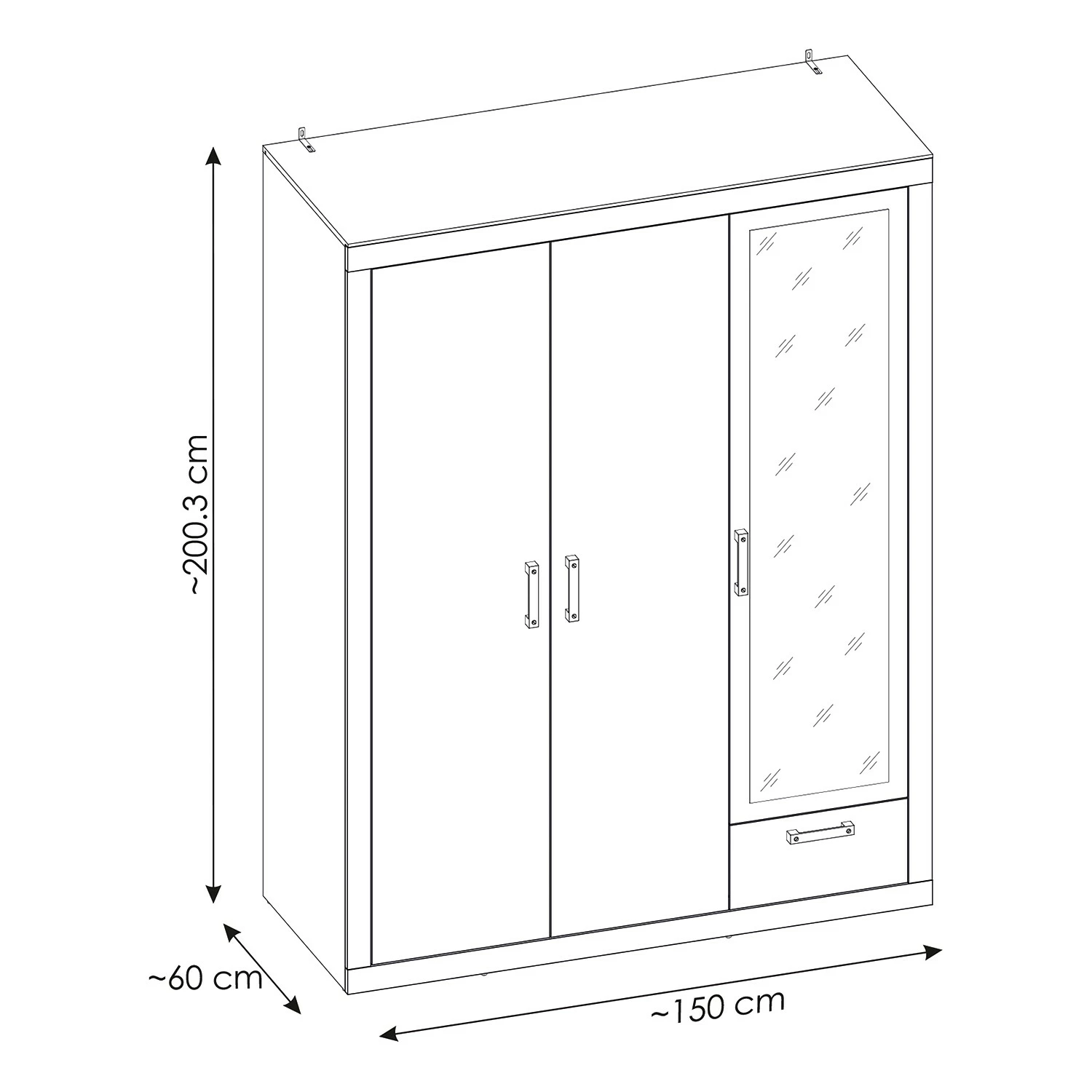 Living Armoire : Largeur 150 Cm Buzan Red 7 Living Armoire : Largeur 150 Cm Buzan Red – Image 5