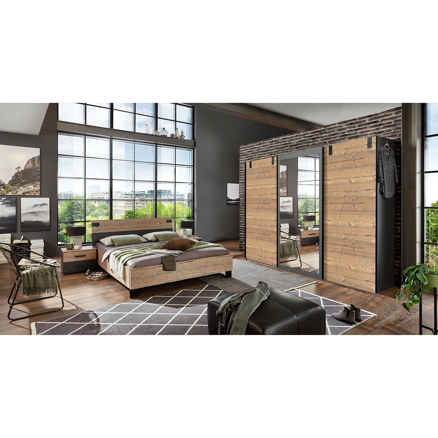 Wimex Armoire Sapin Graphite 270 Cm Imitation Miroir Blanc 4 Wimex Armoire Sapin Graphite 270 Cm Imitation Miroir Blanc – Image 2