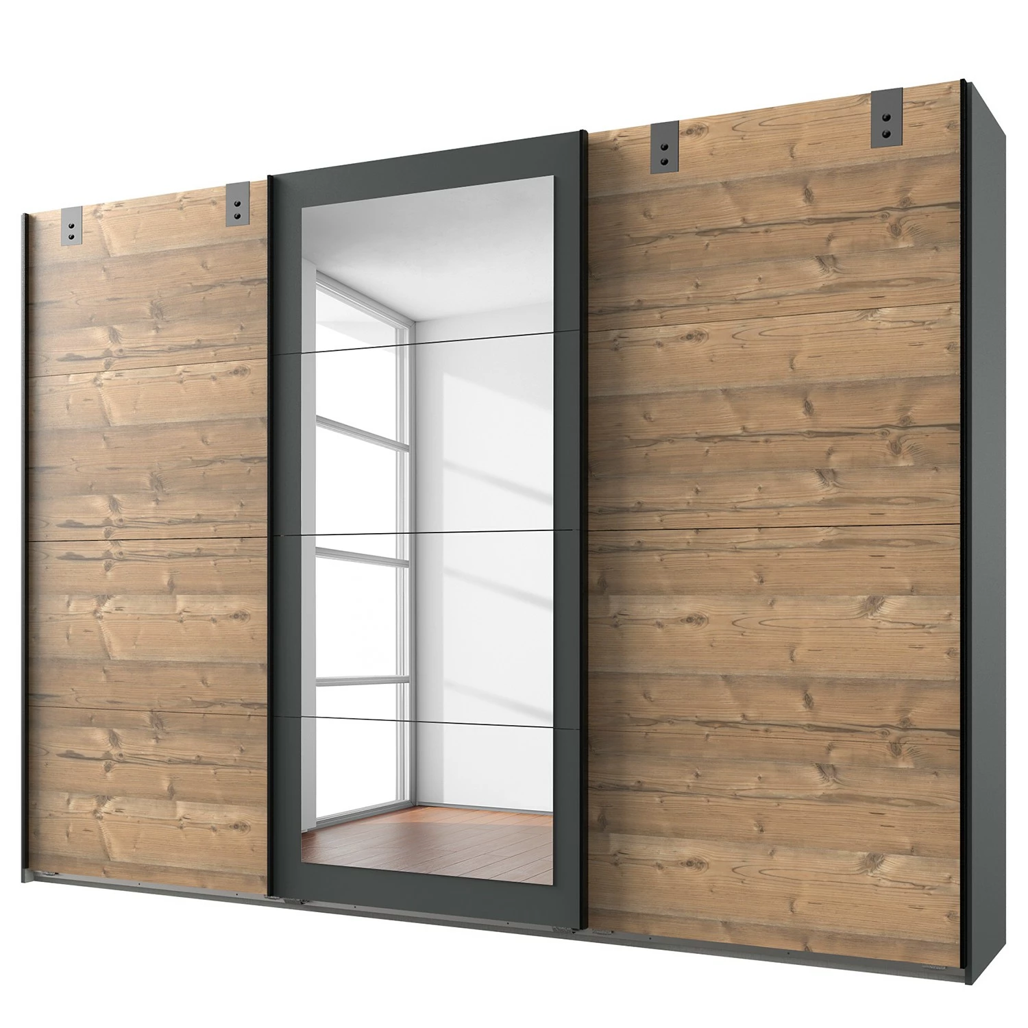 Wimex Armoire Sapin Graphite 270 Cm Imitation Miroir Blanc 3 Wimex Armoire Sapin Graphite 270 Cm Imitation Miroir Blanc