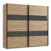 Wimex Altona Armoire 2 Imitation Chêne Graphite 208 Cm 225 Cm Largeur Brillant -Armoires Soldes 1000265244 210806 12301400140 IMAGE P000000001000265244