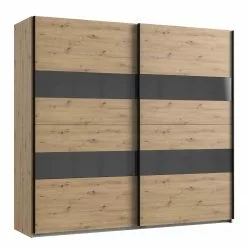 Wimex Altona Armoire 2 Imitation Chêne Graphite 208 Cm 225 Cm Largeur Brillant