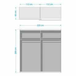 Wimex Altona Armoire 2 Imitation Chêne Graphite 208 Cm 225 Cm Largeur Brillant -Armoires Soldes 1000265244 210806 16490300133 SKETCH DETAILS P000000001000265244 sketch