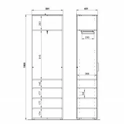 Armoire Verre Graphite Germania Rimini Blanc -Armoires Soldes 1000266186 210521 08220000120 SKETCH DETAILS P000000001000266186 sketch