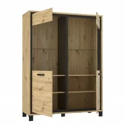 Egan I Vitrine Chêne Artisan Imitation Living Red -Armoires Soldes 1000270227 210609 06155300109 DETAILS P000000001000270227