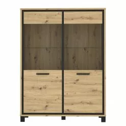 Egan I Vitrine Chêne Artisan Imitation Living Red -Armoires Soldes 1000270227 210609 06155400111 DETAILS P000000001000270227