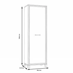 Egan I Chêne Armoire Artisan Living Imitation Red Noir -Armoires Soldes 1000270242 210609 06160100235 SKETCH DETAILS P000000001000270242 sketch