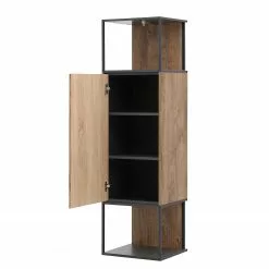 Meevoo Vitrine Murale Chêne Graphite Imitation Living Rustique Red -Armoires Soldes 1000273885 210614 14470000012 DETAILS P000000001000273885