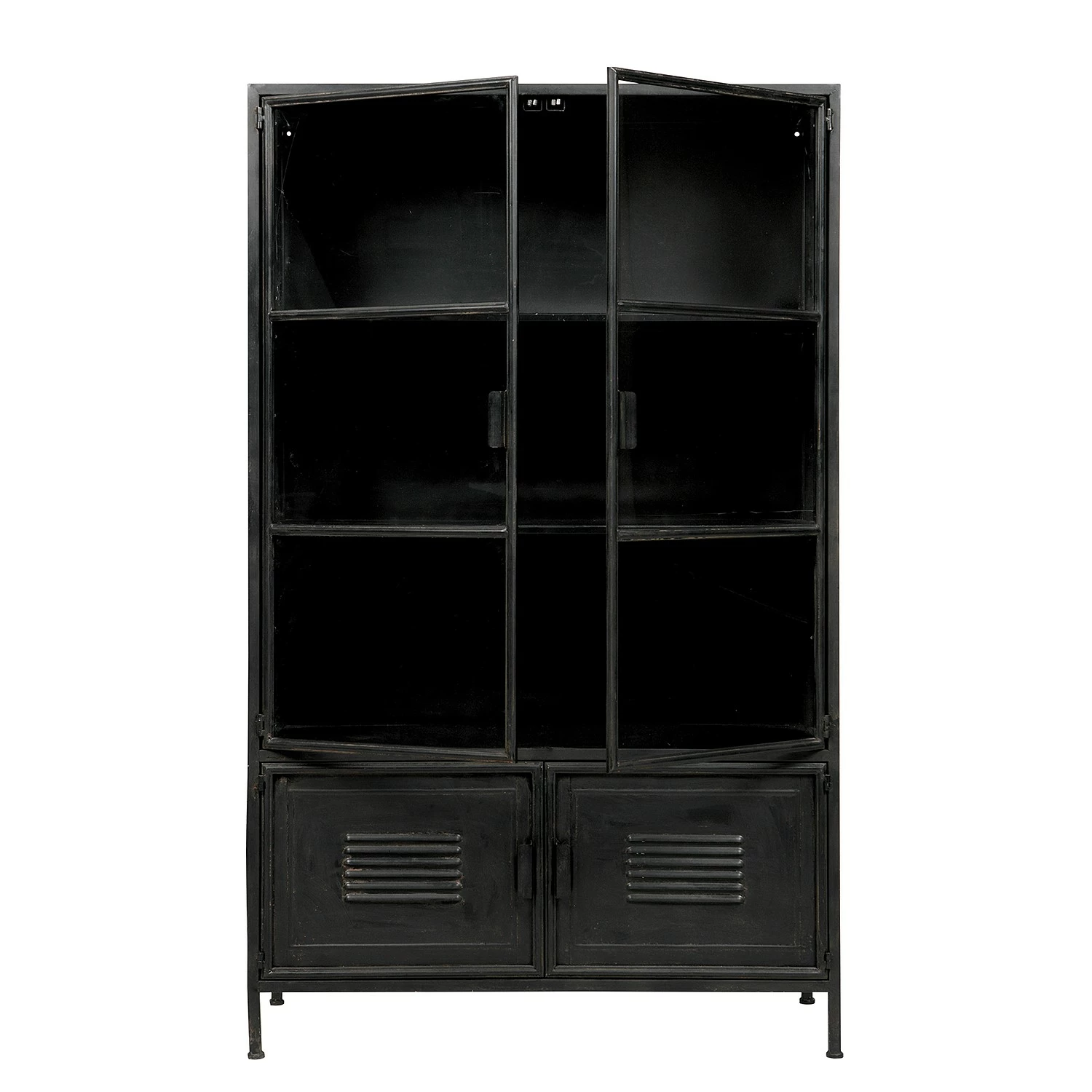 Vitrine Living Ravno Vintage Métal Noir Red 7 Vitrine Living Ravno Vintage Métal Noir Red – Image 5