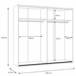Loftscape Dawson Armoire 220 Cm -Armoires Soldes 1000284233 210810 14233300065 SKETCH DETAILS P000000001000284233 sketch