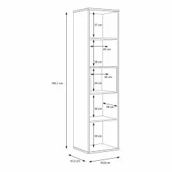 Loftscape Armoire Mazzo - Noir / Imitation chêne artisan -Armoires Soldes 1000285803 210819 12212500076 SKETCH DETAILS P000000001000285803 sketch
