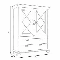 Kimbark Ridgevalley Vitrine Pin Imitation Blanc -Armoires Soldes 1000295082 211125 144853000529 SKETCH DETAILS P000000001000295082 sketch