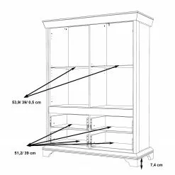 Kimbark Ridgevalley Vitrine Pin Imitation Blanc -Armoires Soldes 1000295082 211125 144853000531 SKETCH DETAILS P000000001000295082 sketch