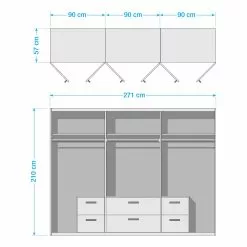 Armoire Gamma Blanc Rauch Blue -Armoires Soldes 1000303578 211102 1205010000509 SKETCH DETAILS P000000001000303578 sketch