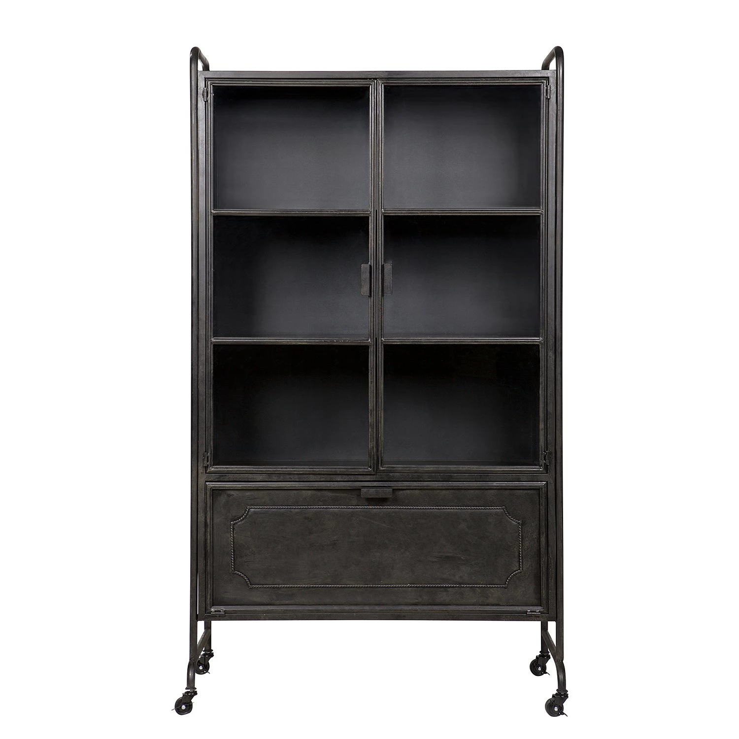 Vitrine Living Vintage Leska Métal Noir Red 6 Vitrine Living Vintage Leska Métal Noir Red – Image 4