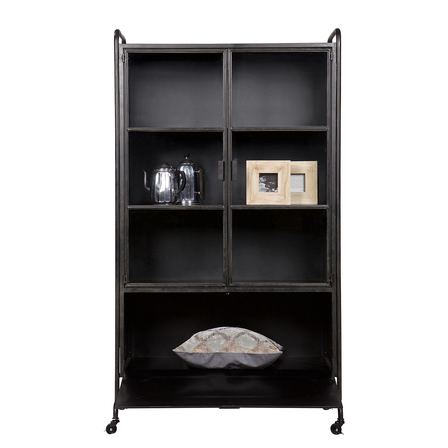 Vitrine Living Vintage Leska Métal Noir Red 7 Vitrine Living Vintage Leska Métal Noir Red – Image 5