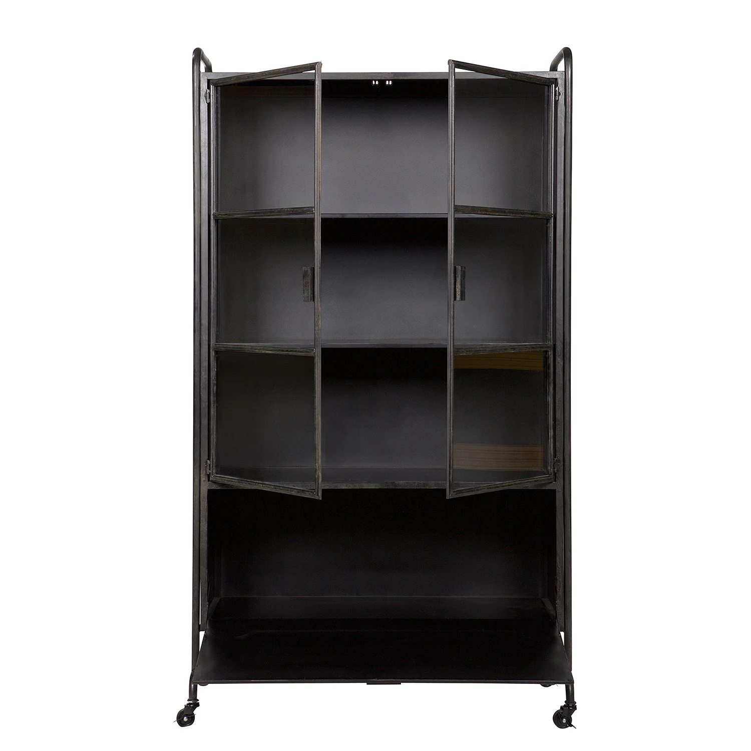 Vitrine Living Vintage Leska Métal Noir Red 9 Vitrine Living Vintage Leska Métal Noir Red – Image 7