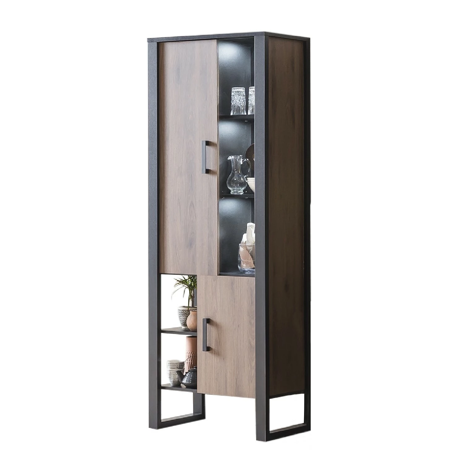 Norddal Imitation Noyer / Noir Vitrine Living Red 3 Norddal Imitation Noyer / Noir Vitrine Living Red