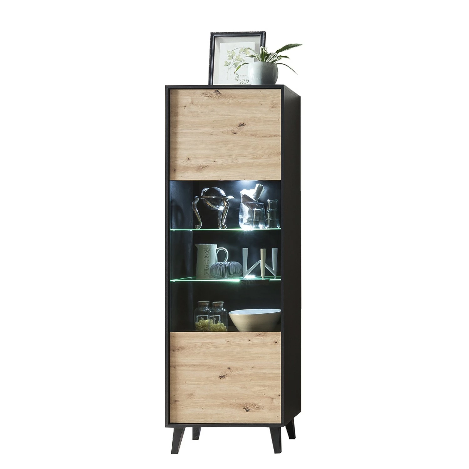 Norrwood Vitrine Imitation Chêne 199 Cm Artisan Argenteuil 4 Norrwood Vitrine Imitation Chêne 199 Cm Artisan Argenteuil – Image 2