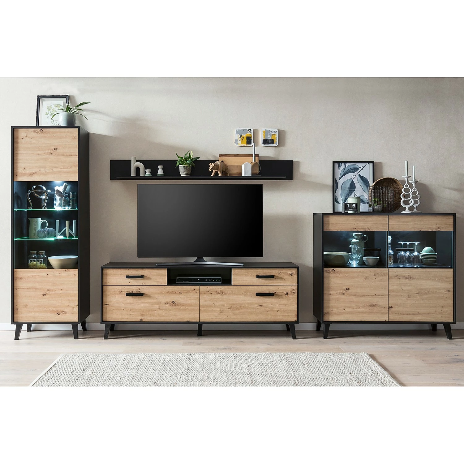 Norrwood Vitrine Imitation Chêne 199 Cm Artisan Argenteuil 9 Norrwood Vitrine Imitation Chêne 199 Cm Artisan Argenteuil – Image 7