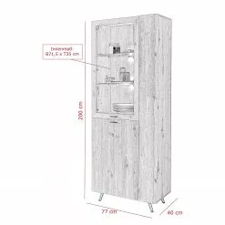 Ars Natura Vitrine Chêne Artisan Imitation Dorchester -Armoires Soldes 1000309599 211118 065805000517 SKETCH DETAILS P000000001000309599 sketch