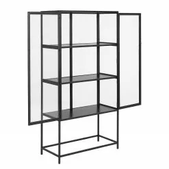 Coogee Vitrine Chêne Hauteur 150 Cm Imitation Living Brun Noir Red Noir -Armoires Soldes 1000315209 211214 11594300249 DETAILS P000000001000315209