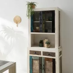 Wolf-Möbel Vaisselier Manguier Goa Vintage White Blanc -Armoires Soldes 1000326948 220621 030 DETAILS P000000001000326948