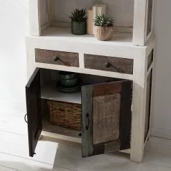 Wolf-Möbel Vaisselier Manguier Goa Vintage White Blanc -Armoires Soldes 1000326948 220621 036 DETAILS P000000001000326948