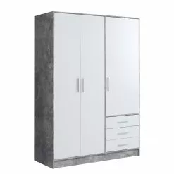 Armoire Béton 145 Cm Loftscape Mindelberg Imitation Blanc