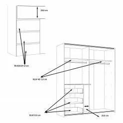 Loftscape Tover Armoire Coulissante Blanc -Armoires Soldes 1000336321 220224 501 SKETCH DETAILS P000000001000336321 sketch