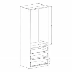 Armoire Optima I Loftscape Blanc -Armoires Soldes 1000337677 220309 501 SKETCH DETAILS P000000001000337677 sketch