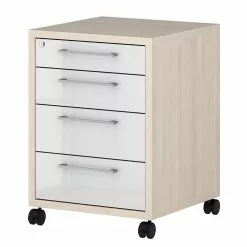 Maja Caisson Möbel Imitiation Chêne Homebase Brillant Blanc