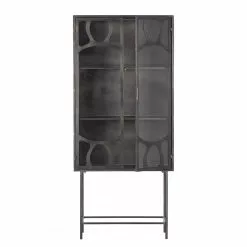 Vitrine Living Antique Rustique Métal Noir Red -Armoires Soldes 1000342085 220401 030 DETAILS P000000001000342085